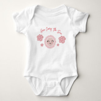Roze Hier komt de zon meisje Baby Romper