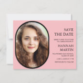 Roze High School Afstuderen Foto Opslaan Datum (Voorkant)