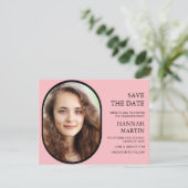 Roze High School Afstuderen Foto Opslaan Datum (Staand voorkant)