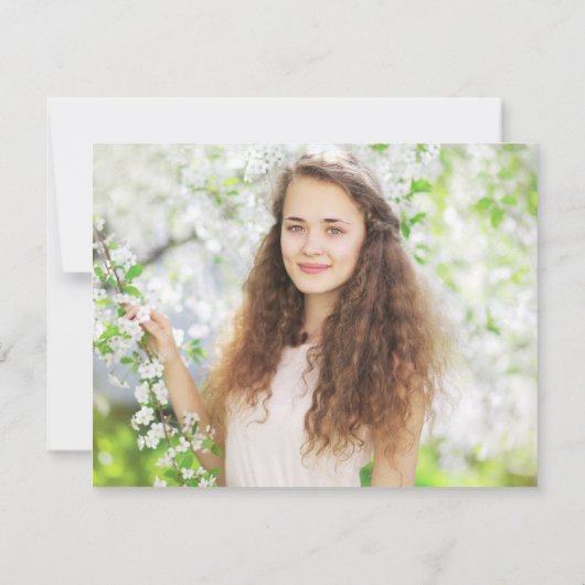 Roze High School Afstuderen Foto Opslaan Datum (Achterkant)