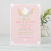Roze High Tea Bruiloft Uitnodiging (Staand voorkant)