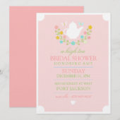 Roze High Tea Bruiloft Uitnodiging (Voorkant / Achterkant)