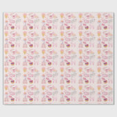 Roze High Tea Katten Cadeaupapier (Vlak)