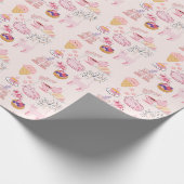 Roze High Tea Katten Cadeaupapier (Hoek)