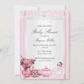  roze high-thea Girl Baby shower Kaart (Voorkant)