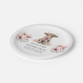 Roze Highland Koe Verjaardagsfeest Papieren Bordje (Gekanteld)