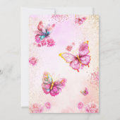 Roze Hij geeft me vlinders Vrijgezellenfeest Kaart (Achterkant)