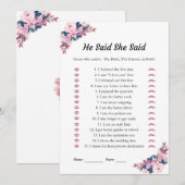 Roze Hij zei dat ze Vrijgezellenfeest spel Kaarten (Voorkant / Achterkant)