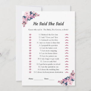 Roze Hij zei dat ze Vrijgezellenfeest spel Kaarten