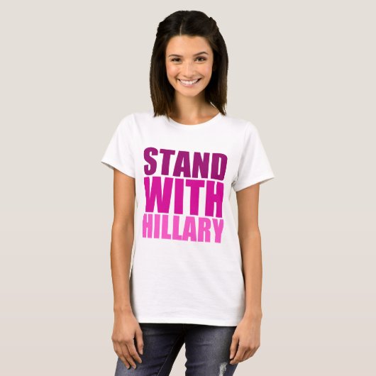 Roze Hillary 2016 T-shirt (Voorkant volledig)