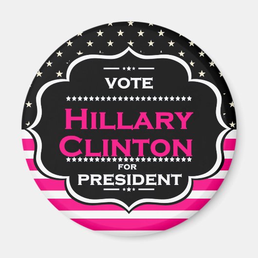 roze hillary clinton magneet (Voorkant)