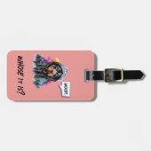 Roze Hip Hop Rottweiler Bagagelabel (Voorkant horizontaal)