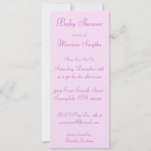 Roze Hip Stripes en Stippen Baby Shower Invitation Kaart (Achterkant)