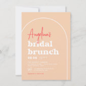 Roze Hippie Boho Modern Arch Brunch Vrijgezellenfe Kaart (Voorkant)