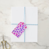 Roze Hippie Flower Retro Modern Cadeaulabel (Met Touw)