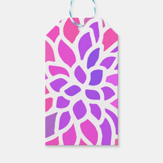 Roze Hippie Flower Retro Modern Cadeaulabel (Voorkant)