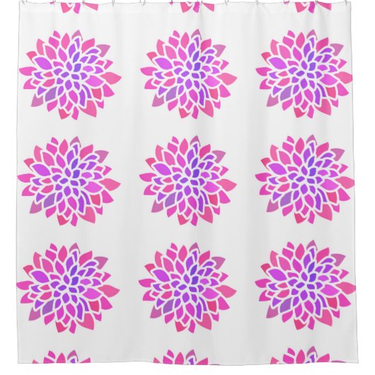 Roze Hippie Flower Retro Modern Douchegordijn (Voorkant)