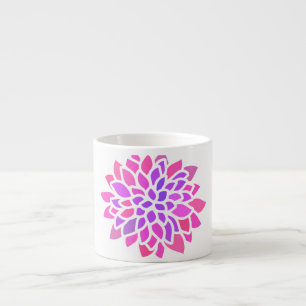 Roze Hippie Flower Retro Modern Espresso Kop