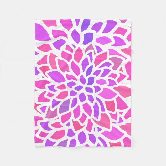 Roze Hippie Flower Retro Modern Fleece Deken (Voorkant)