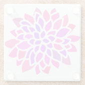 Roze Hippie Flower Retro Modern Glazen Onderzetter (Achterkant)