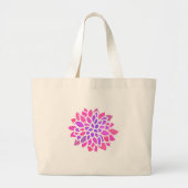 Roze Hippie Flower Retro Modern Grote Tote Bag (Voorkant)