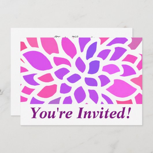 Roze Hippie Flower Retro Modern Kaart (Voorkant / Achterkant)