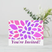 Roze Hippie Flower Retro Modern Kaart (Staand voorkant)