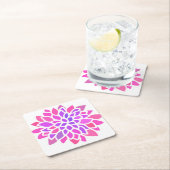 Roze Hippie Flower Retro Modern Kartonnen Onderzetters (Insitu)