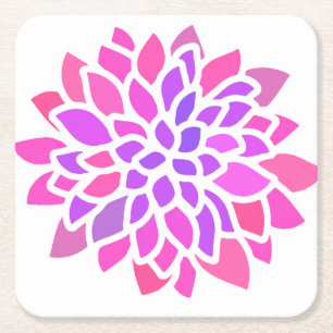 Roze Hippie Flower Retro Modern Kartonnen Onderzetters