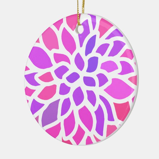 Roze Hippie Flower Retro Modern Keramisch Ornament (Links)
