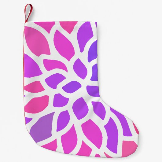 Roze Hippie Flower Retro Modern Kleine Kerstsok (Voorkant)