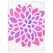 Roze Hippie Flower Retro Modern Klembord (Achterkant)