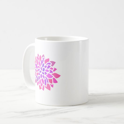 Roze Hippie Flower Retro Modern Koffiemok (Voorkant links)