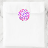 Roze Hippie Flower Retro Modern Ronde Sticker (Tas)