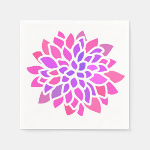 Roze Hippie Flower Retro Modern Servetten