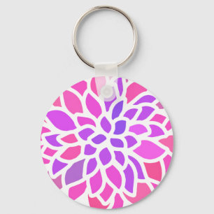 Roze Hippie Flower Retro Modern Sleutelhanger