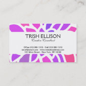 Roze Hippie Flower Retro Modern Visitekaartje (Achterkant)