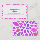 Roze Hippie Flower Retro Modern Visitekaartje (Voorkant / Achterkant)