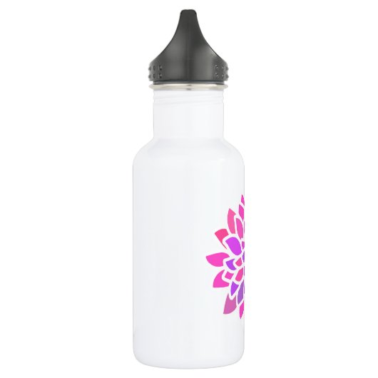 Roze Hippie Flower Retro Modern Waterfles (Links)