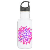 Roze Hippie Flower Retro Modern Waterfles (Voorkant)