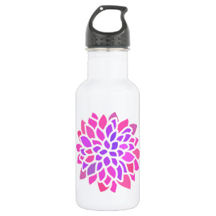 Roze Hippie Flower Retro Modern Waterfles