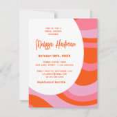 Roze Hippie Groovy Retro Vrijgezellenfeest Kaart (Voorkant)