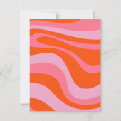 Roze Hippie Groovy Retro Vrijgezellenfeest Kaart (Achterkant)