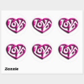 Roze Hippie Love Ronde Sticker (Vel)