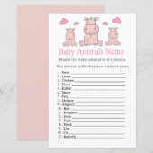 Roze Hippo Baby Animals Name Game (Voorkant / Achterkant)