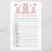 Roze Hippo Baby Animals Name Game (Voorkant)