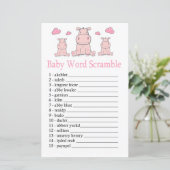 Roze Hippo Baby word scramble game (Staand voorkant)