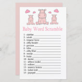 Roze Hippo Baby word scramble game (Voorkant / Achterkant)