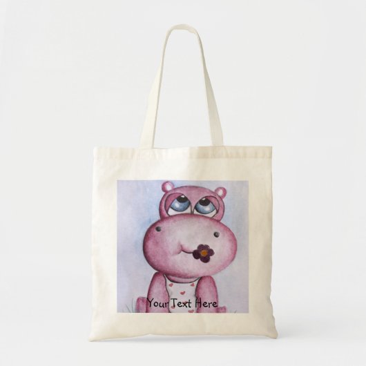 Roze Hippo-Canvas tas (Voorkant)