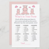 Roze Hippo Wat zit er in je handtas? (Voorkant / Achterkant)